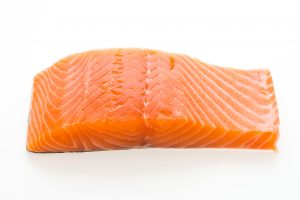 raw salmon meat