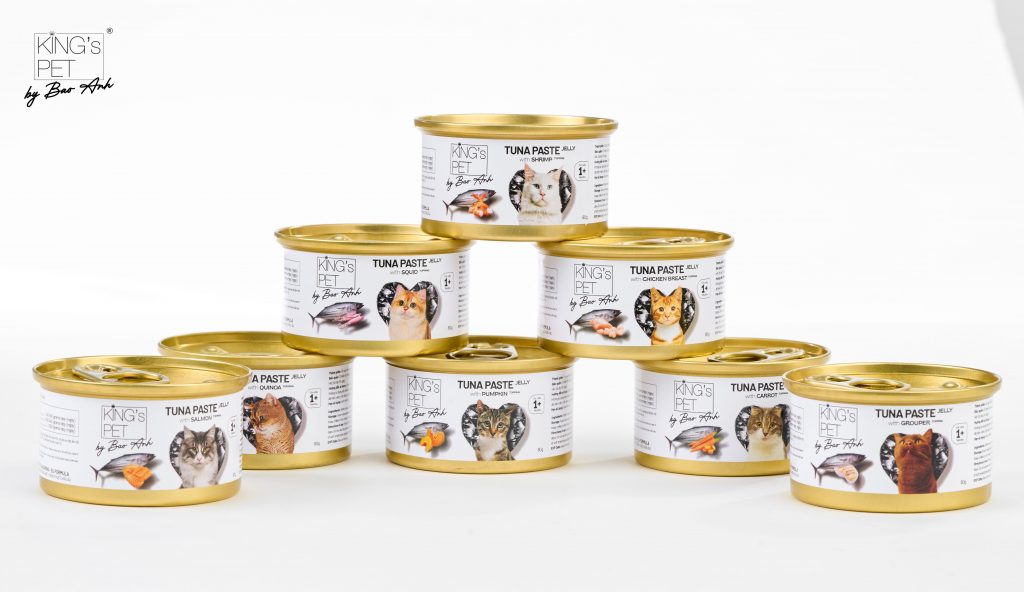 Dong sản phẩm Pate cá ngừ Jelly  King’s Pet By Bao Anh dành cho mèo