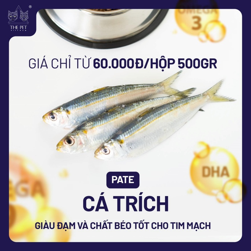 Bộ sưu tập pate cá nhiều dầu bổ sung DHA, Omega 3-6-9 3 Pate 𝑪𝒂́ 𝒉𝒐̂̀𝒊 - Đỉnh cao dinh dưỡng, giảm rụng lông.