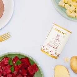 PATE ALPHA PET 400GR VỊ BÒ BÍT TẾT – KHOAI TÂY | ALPHA PET BEEFSTEAK AND POTATO PASTE 400GR 4 1. bo khoai mat truoc scaled 1