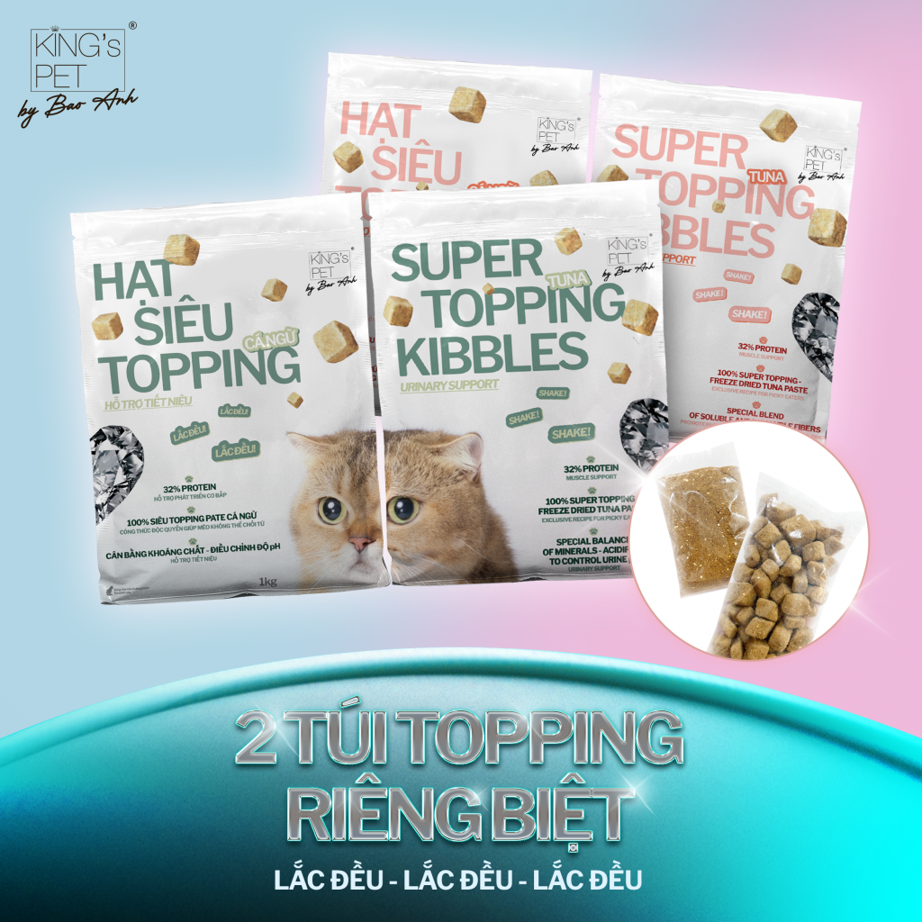 hai túi topping riêng biệt 