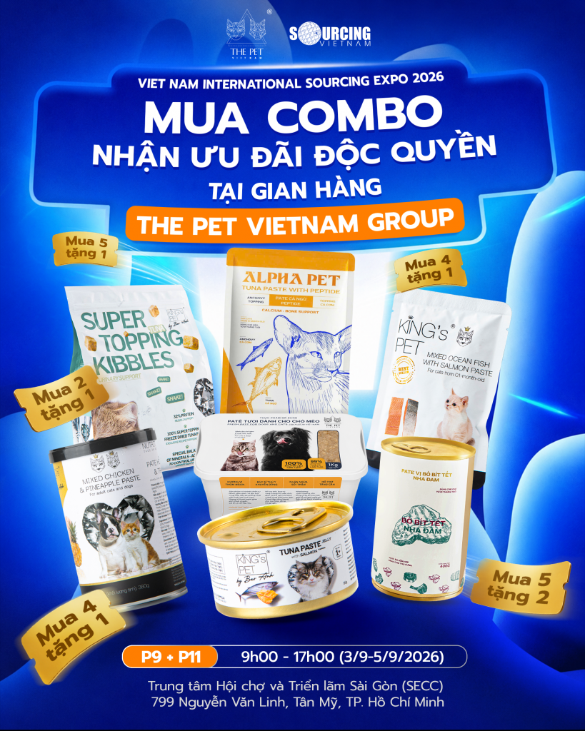 Pate Tươi The Pet Vietnam Góp Mặt Tại Vietnam International Sourcing Expo 2026 1 MUA COMBO Viet Nam International Sourcing Expo 2026 TV 1