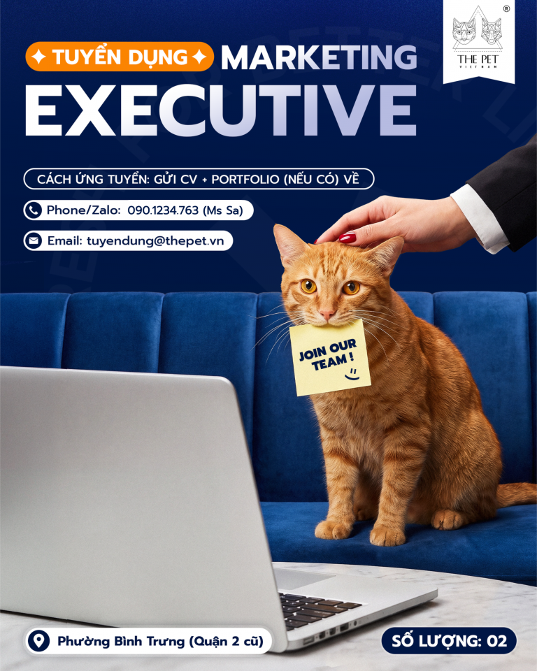 The Pet Vietnam Group Tuyển Dụng Marketing Executive (Full-time)